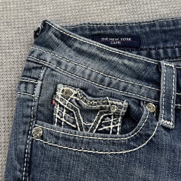 Vigoss Womens Blue Denim The New York Capri Jeans Low Rise Size 3/4 Length 21 - Picture 5 of 14